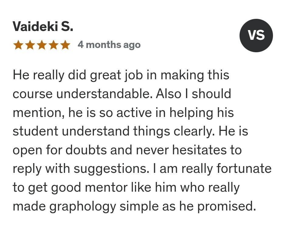 Review of the online course on graphology